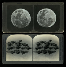 Load image into Gallery viewer, 2 Antique 1800s Photos Bats &amp; Full Moon Halloween Delight! Witch / Creepy Int
