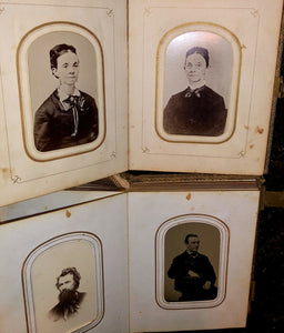 TWO civil war era albums & 74 antique photos tintypes cdvs (SA7) Maine Boston