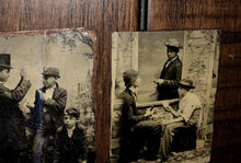 Load image into Gallery viewer, Great Collection Tintype Photos Teen Boys Playing Poker &amp; Having Fun, with Gun
