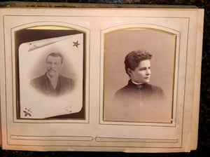 antique Victorian album cabinet cards cdvs tintype mourning / memorial widow