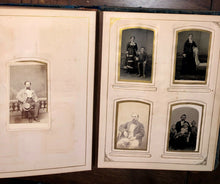Load image into Gallery viewer, Overloaded Antique album 1860s 1870s tintypes cabinet cards CDV photos Ohio Indy
