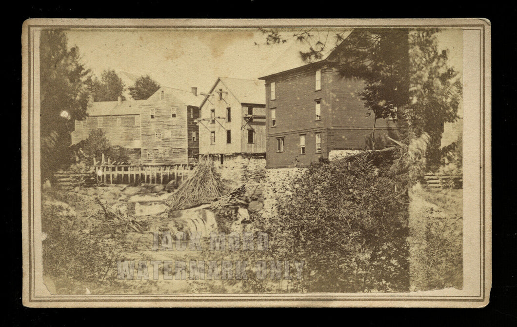 1860s View of River & Buildings St Albans or Champlain / Civil War Era CDV Photo