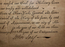 Load image into Gallery viewer, SIGNED 1st US CHIEF JUSTICE JOHN JAY AUTOGRAPH, 1800s NEW YORK MILITIA DOCUMENT

