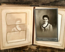 Load image into Gallery viewer, 51A Nice Leather Album Antique Photos from KANSAS Wedding Bride Groom

