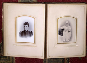 Quality Leather Antique Photo Album 93 1860s + Later CDV Cabinet Tintype Photos