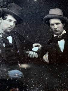 1/6 1850s Dag Men Holding Gold Rush Nugget ? Strong Evidence & Potential ID