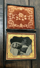Load image into Gallery viewer, 1850s Post Mortem Ambrotype Photo Man in His Burial Clothes, in Bed

