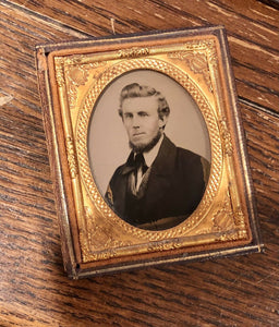 Sealed 1/9 Ambrotype of a Bearded Man