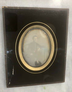 1/4 Tinted Daguerreotype Passe Partout Wall Frame French Photographer 1850s