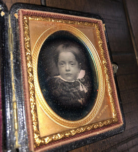 1850s Daguerreotype ID'd Boy by Portland Maine Photographer Howe, Dated Jan 1857
