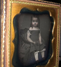 Load image into Gallery viewer, Cute Little Girl Long Ringlet Curls in Her Hair - 1/6 Daguerreotype

