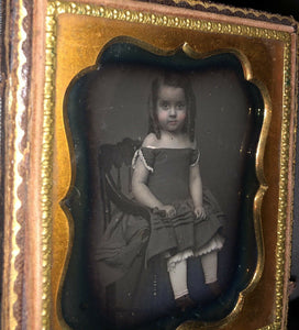 Cute Little Girl Long Ringlet Curls in Her Hair - 1/6 Daguerreotype