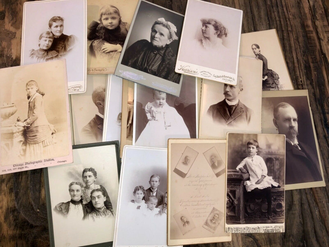 1.5+ LB of 1800s Victorian Cabinet Card Photos Free Priority Mail Shipping