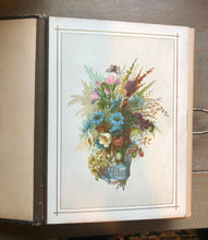 Load image into Gallery viewer, Victorian Era Antique Black Leather Photo Album Nice Quality 1800s Scrapbook 8A
