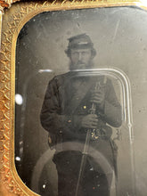 Load image into Gallery viewer, Armed Civil War Soldier Florida Confederate? 1860s Tintype Photo Rare
