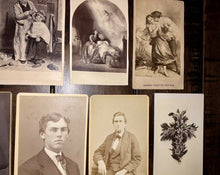 Load image into Gallery viewer, Lot Of 13 CDV Photos 1860s 1870s Hand Tinted Flowers Floral Wreath Art Filler
