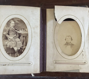 1860s 1870s Photo Album with Tintypes & CDVs Civil War Tax Stamps Ohio Antique