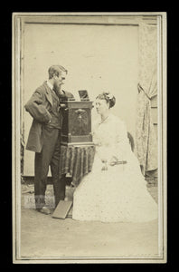 New Jersey Photographer Vernon Royle & Wife / Rare 1860s CDV Photo