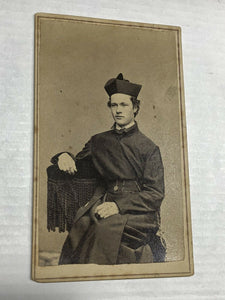 Young Jesuit Priest CDV, ID'd & Signed Washington DC Photographer Goldin 1860s