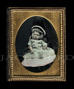 Rare Hidden Mother 1/4 Daguerreotype by J. Gurney New York Tinted Unusual 1850s