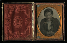 Load image into Gallery viewer, 1850s Ambrotype of a Creepy Actor Smoking a Pipe 1/4 Unusual
