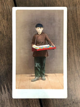 Load image into Gallery viewer, 1860s Tinted Occupational Photo Boy Selling Candy by Carlo Ponti Venice Italy
