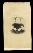 Load image into Gallery viewer, Enhanced 1860s Post Mortem Photo, Little Girl Open Eyes, New Jersey Photographer

