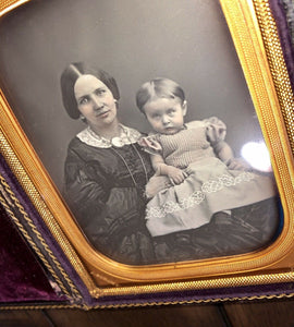 1/4 Daguerreotype Woman & Daughter by Gurney New York