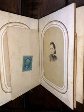 Load image into Gallery viewer, 1860s Photo Album with Antique CDV &amp; Tintype Photos
