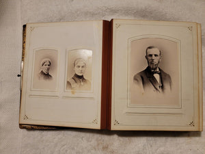 Leather Victorian Photo Album with CDVs & Cabinet Cards New York