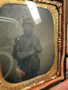 Armed Civil War Soldier Florida Confederate? 1860s Tintype Photo Rare