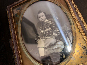 1/4 Daguerreotype of a Boy by Boston Photographer C.V. Allen