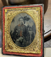 Load image into Gallery viewer, 73rd NY Infantry? Civil War Zouave Soldier Tinted 1/6 Tintype Photo 1860s
