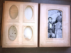 Empty Antique Vintage Leather Photo Album for CDV Cabinet Cards Tintypes 9A