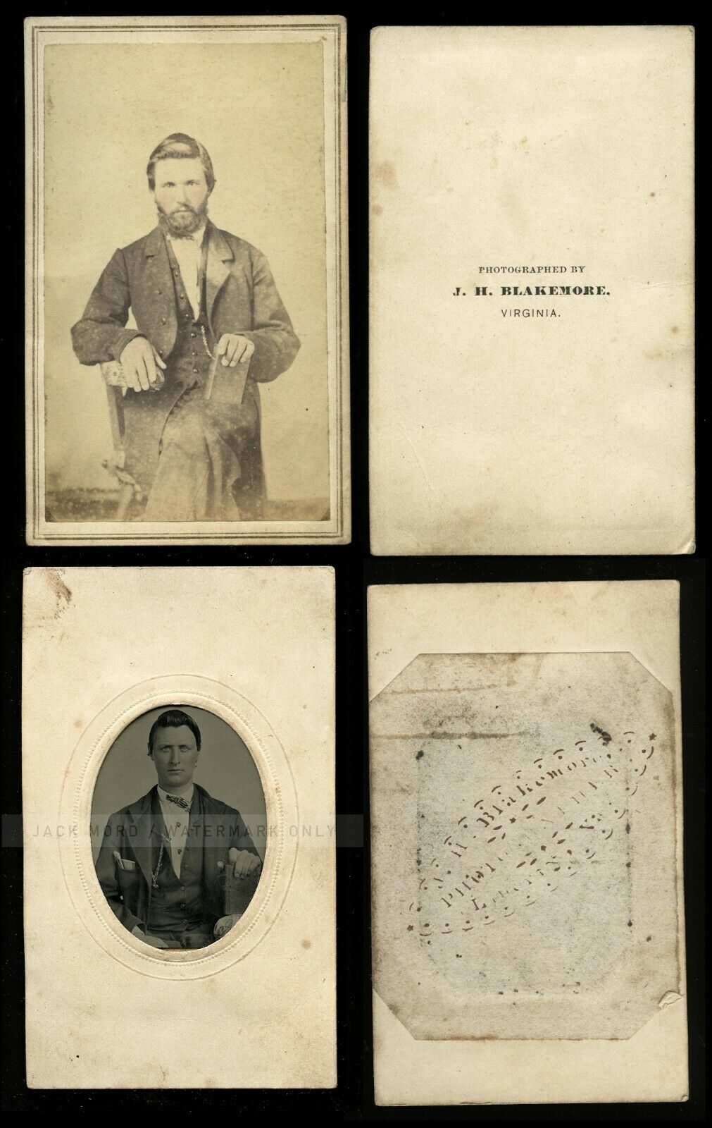 1860s cdv & tintype photos by civil war era virginia photographer jh blakemore
