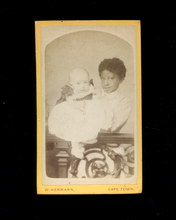 Load image into Gallery viewer, Very Young African Nanny Holding White Baby 1800s Africa CDV Photo Black Rare
