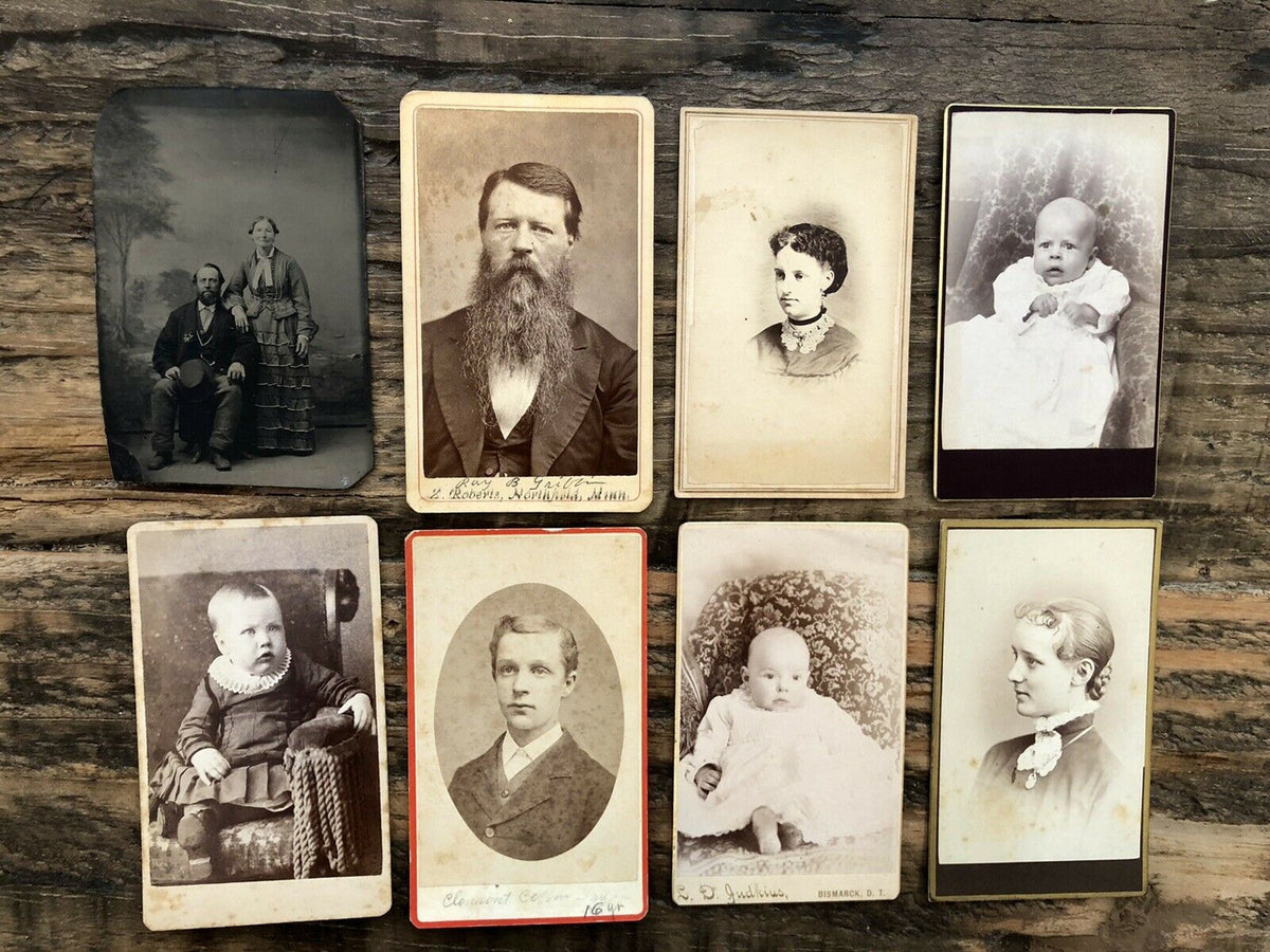 Lot of 8 1860s CDVs & Tintype Photo Dakota Territory Minnesota Iowa Gr ...