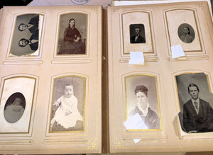 Antique Photo Album Civil War Era IOWA Philadelphia New York Tax Stamps IDs 1800s