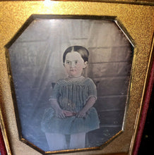 Load image into Gallery viewer, 1/6 Daguerreotype Photo Little Girl Tinted Blue Dress Quilt Or Blanket Backdrop
