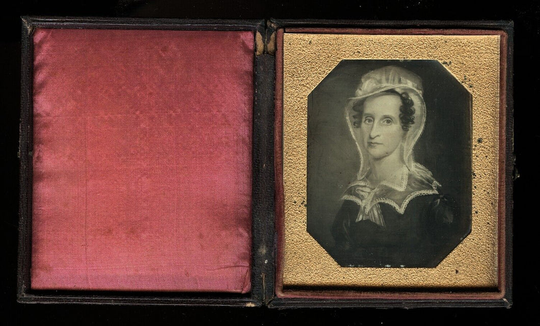 1840s 1850s Daguerreotype Painting Revolutionary War or Colonial Era Woman 1700s