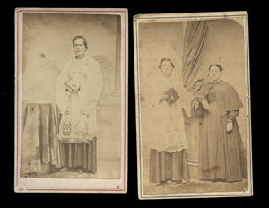 2 1860s CDV Photo Wisconsin Two Priests