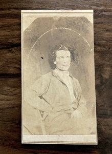 1860s Tennessee CDV Photo Man w Long Hair Civil War Soldier?