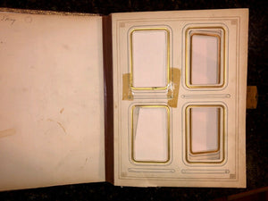 Substantial Antique Photo Album, Pebbled Leather - Empty - Can hold 132 CDVs & Cabinet Cards