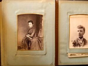 Antique photo album mourning widow Cabinet Cards tintype CDV