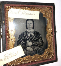 Load image into Gallery viewer, Double 1/6 Ambrotypes Partially ID&#39;d Civil War Soldier in Great Coat &amp; Wife 1860s

