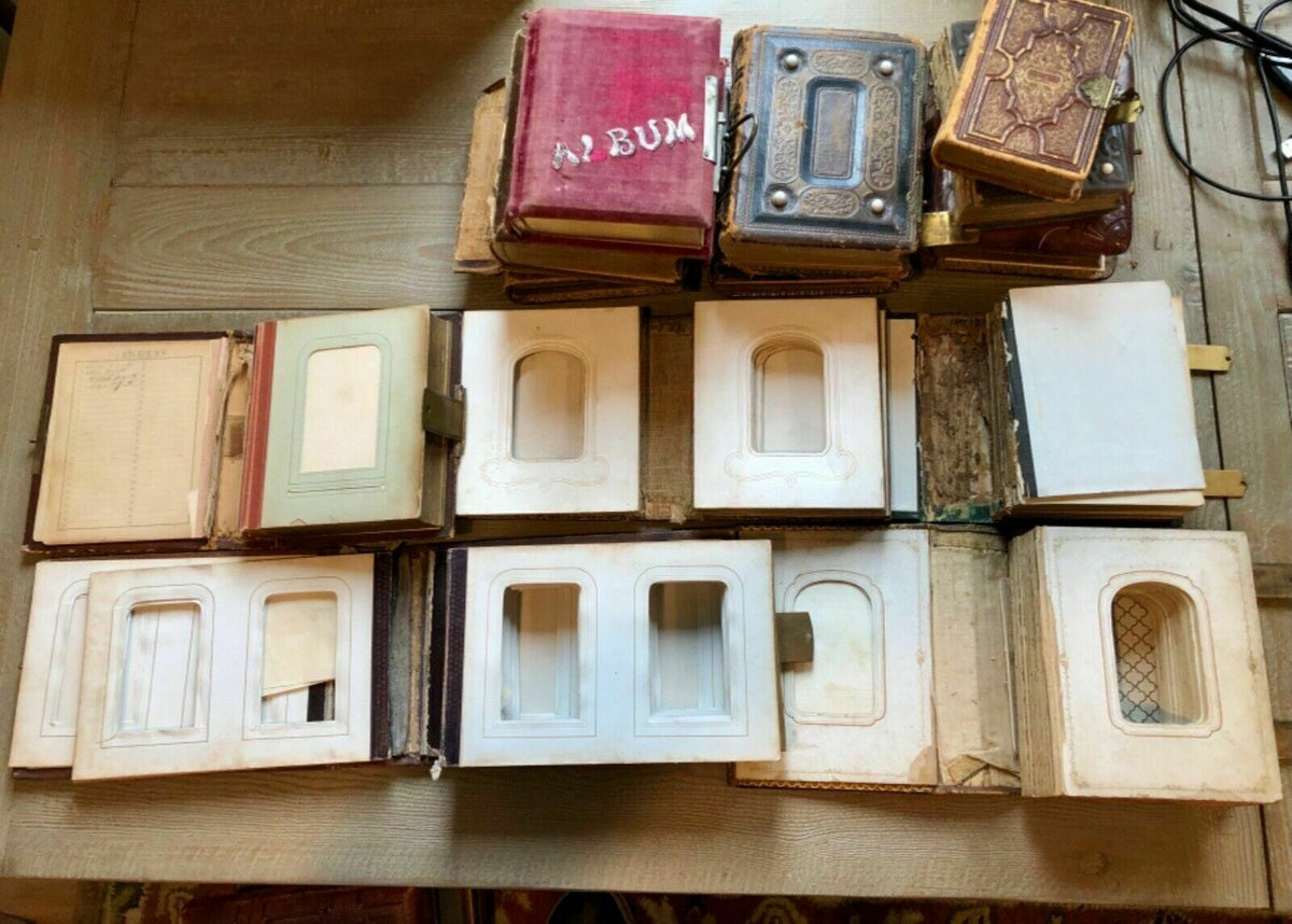 Lot of 13 Antique Victorian Photo Storage Albums for CDV & Tintypes Em ...