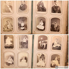 Load image into Gallery viewer, HQ 1860s Photo Album 104 CDVS Tintypes Dogs Hidden Mother Civil War Soldier Many ID
