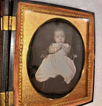 Load image into Gallery viewer, Baby Wearing Painted Gold Bangle by Anson New York / Union Case, 1/6 Plate Dag
