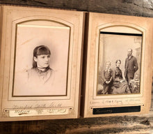 Load image into Gallery viewer, Nice Leather Album Many ID&#39;d People Iowa Minnesota New York CDV Cabinet Photos
