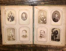 Load image into Gallery viewer, HQ 1860s Photo Album 104 CDVS Tintypes Dogs Hidden Mother Civil War Soldier Many ID
